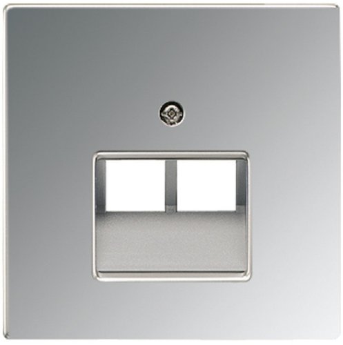 Лицевая панель Jung LS990 metal для 2-м. розетки RJ11/RJ45 хром картинка
